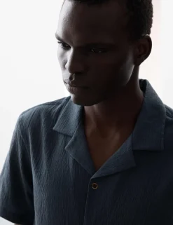 Regular Fit Crinkle Seersucker Shirt