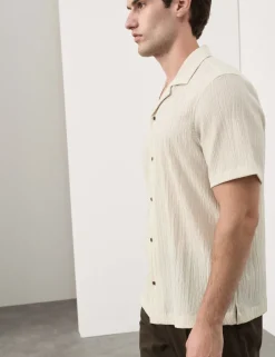 Regular Fit Crinkle Seersucker Shirt