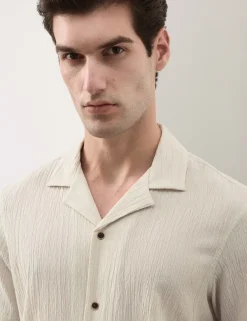 Regular Fit Crinkle Seersucker Shirt