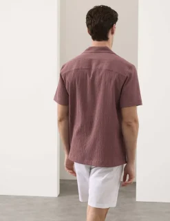 Regular Fit Crinkle Seersucker Shirt