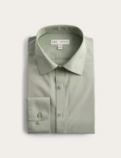 Regular Fit Easy Iron Cotton Blend Shirt