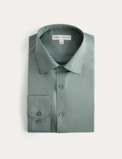 Regular Fit Easy Iron Cotton Blend Shirt