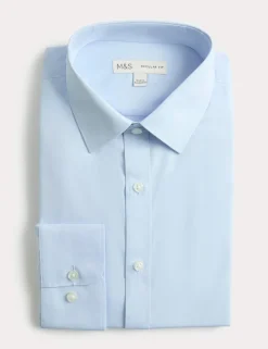 Regular Fit Easy Iron Cotton Blend Shirt