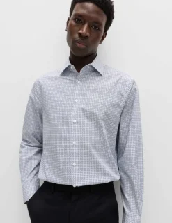 Regular Fit Easy Iron Cotton Blend Shirt