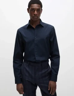 Regular Fit Easy Iron Cotton Blend Shirt