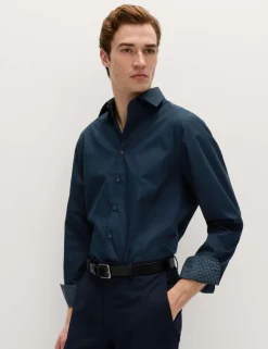 Regular Fit Easy Iron Cotton Blend Shirt