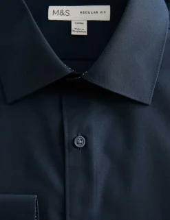 Regular Fit Easy Iron Cotton Blend Shirt