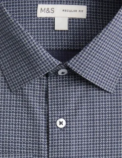 Regular Fit Easy Iron Cotton Blend Shirt