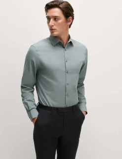 Regular Fit Easy Iron Cotton Blend Shirt