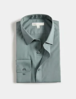 Regular Fit Easy Iron Cotton Blend Shirt