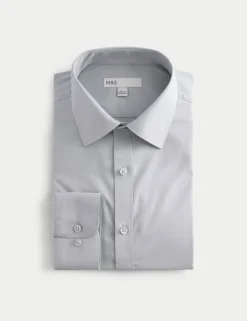 Regular Fit Easy Iron Cotton Blend Shirt