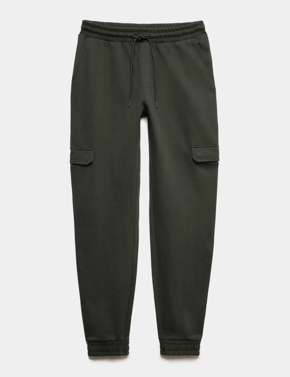 Regular Fit Herringbone Cargo Joggers