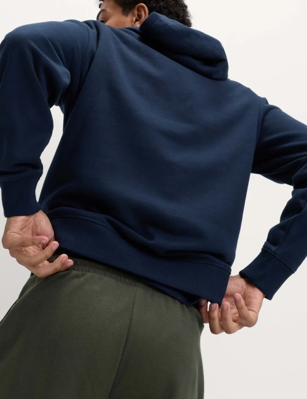 Regular Fit Herringbone Cargo Joggers