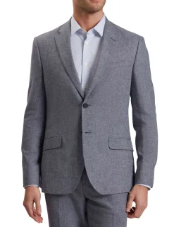 Regular Fit Linen & Cotton Blend Blazer