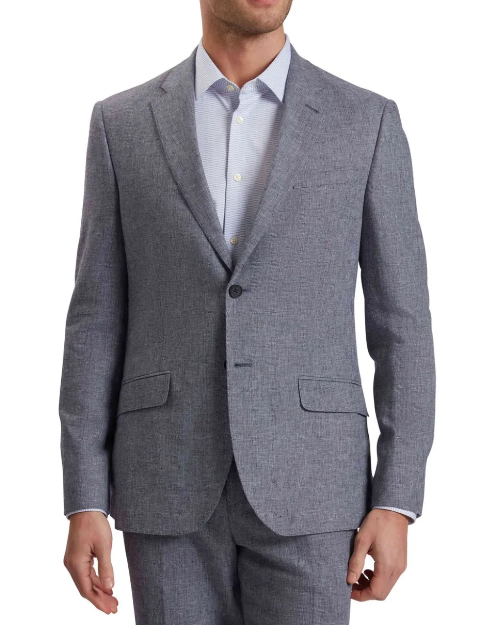 Regular Fit Linen & Cotton Blend Blazer