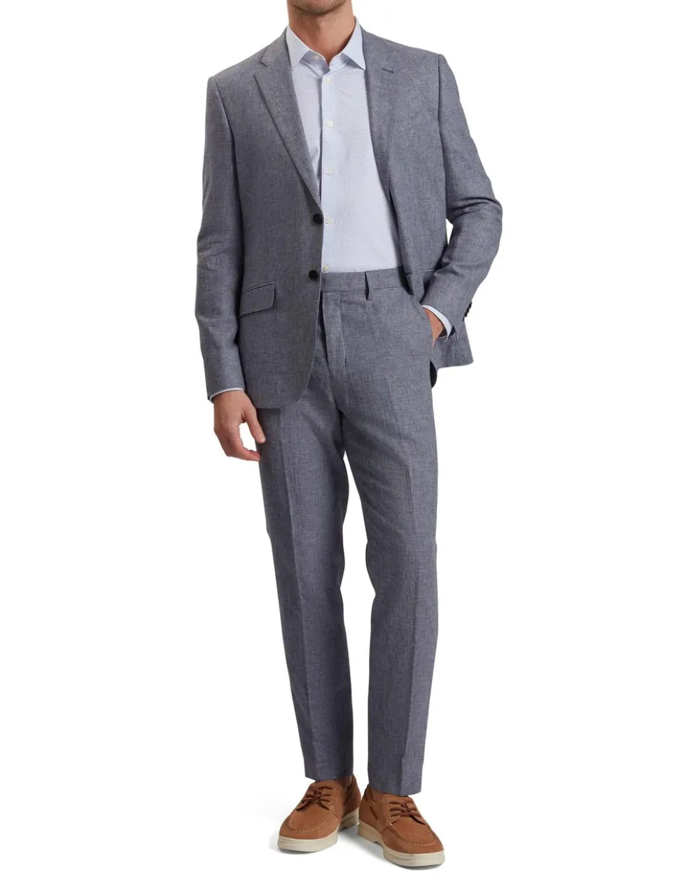 Regular Fit Linen & Cotton Blend Blazer