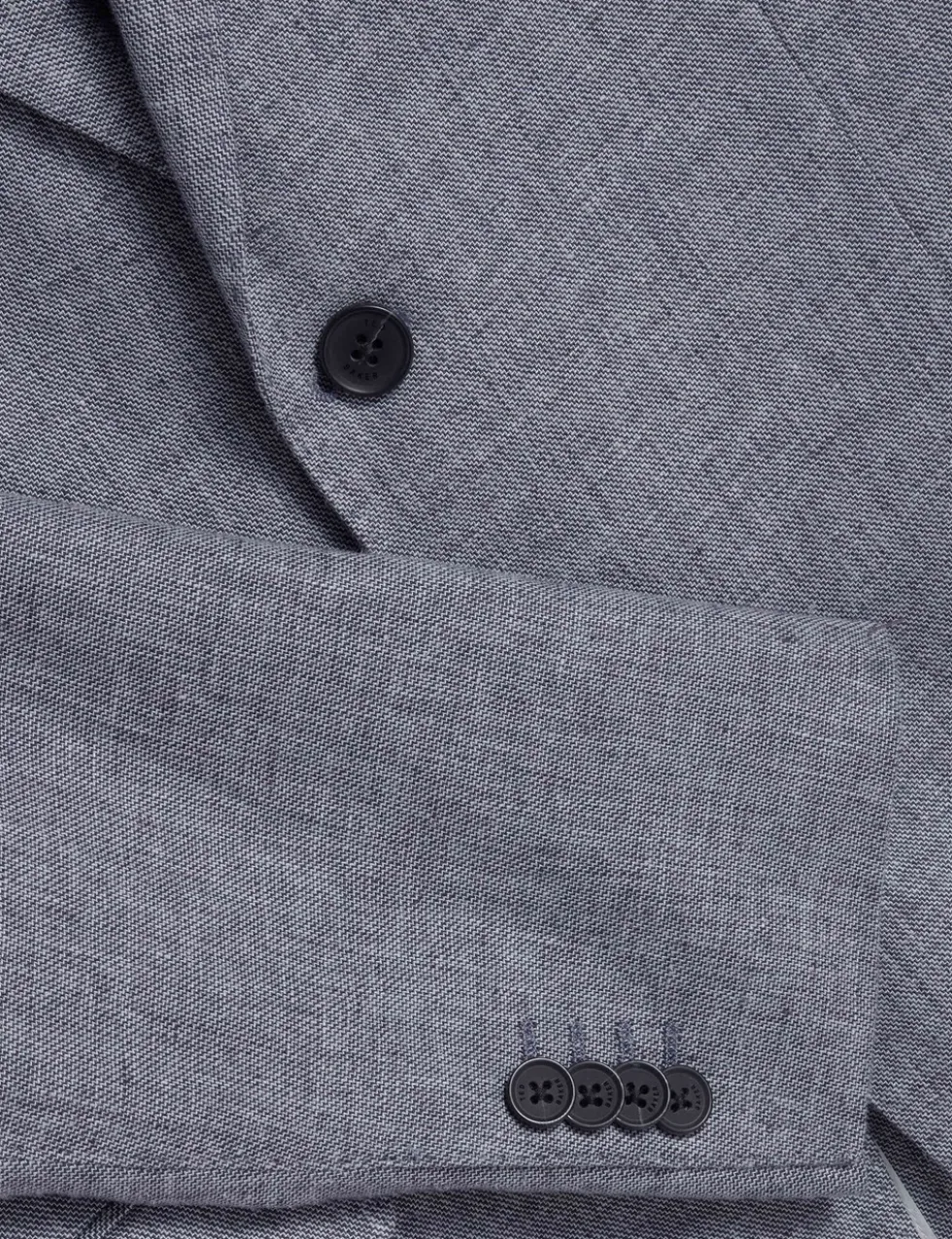 Regular Fit Linen & Cotton Blend Blazer