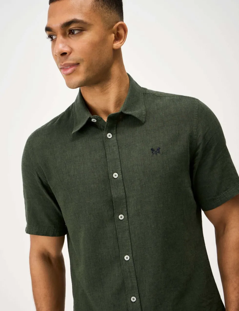 Regular Fit Linen and Cotton Short Sleeve Shirt