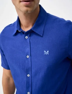 Regular Fit Linen and Cotton Short Sleeve Shirt