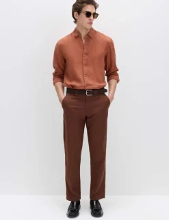 Regular Fit Linen Blend Chinos