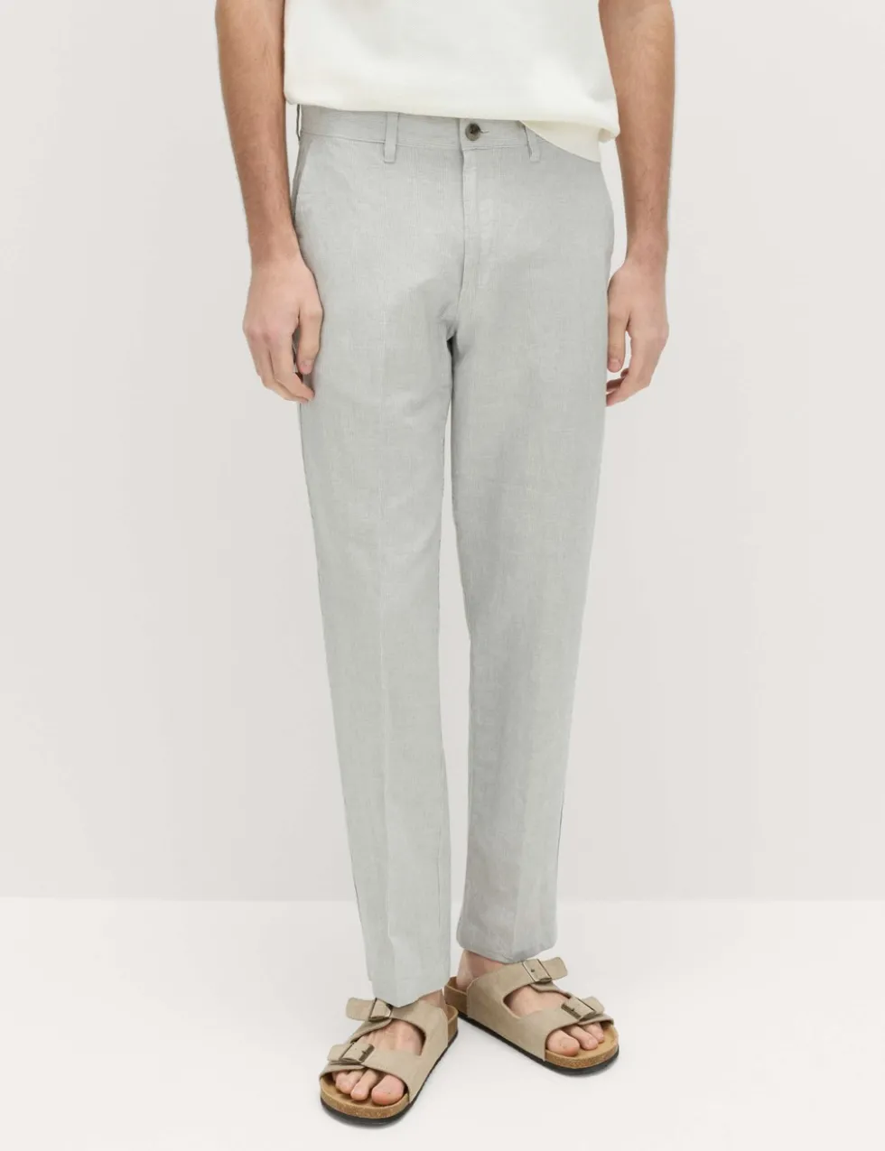Regular Fit Linen Blend Chinos
