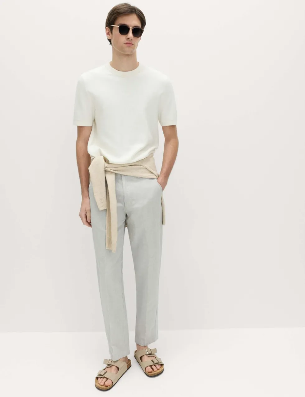 Regular Fit Linen Blend Chinos