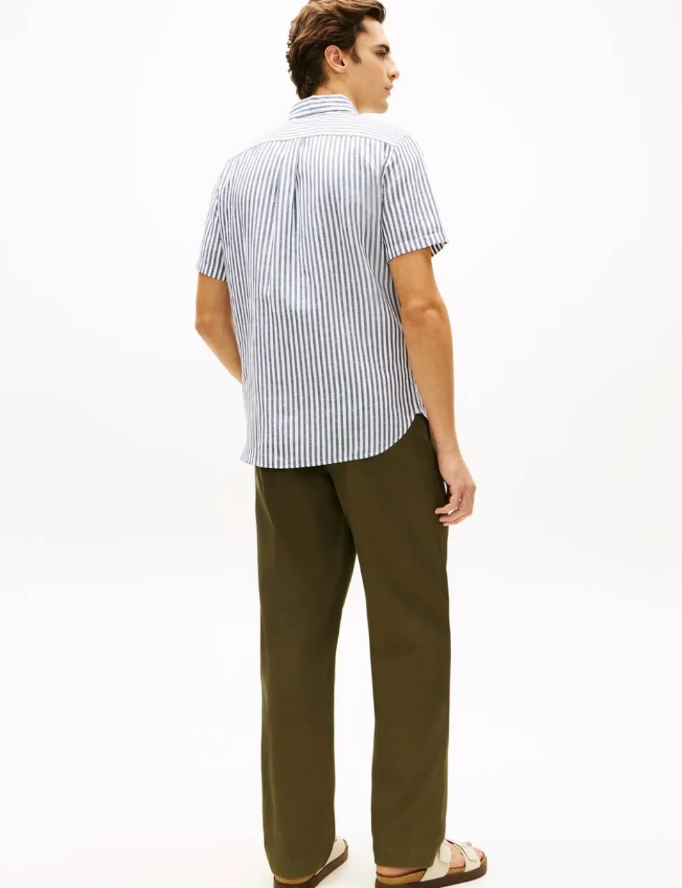 Regular Fit Linen Blend Striped Shirt