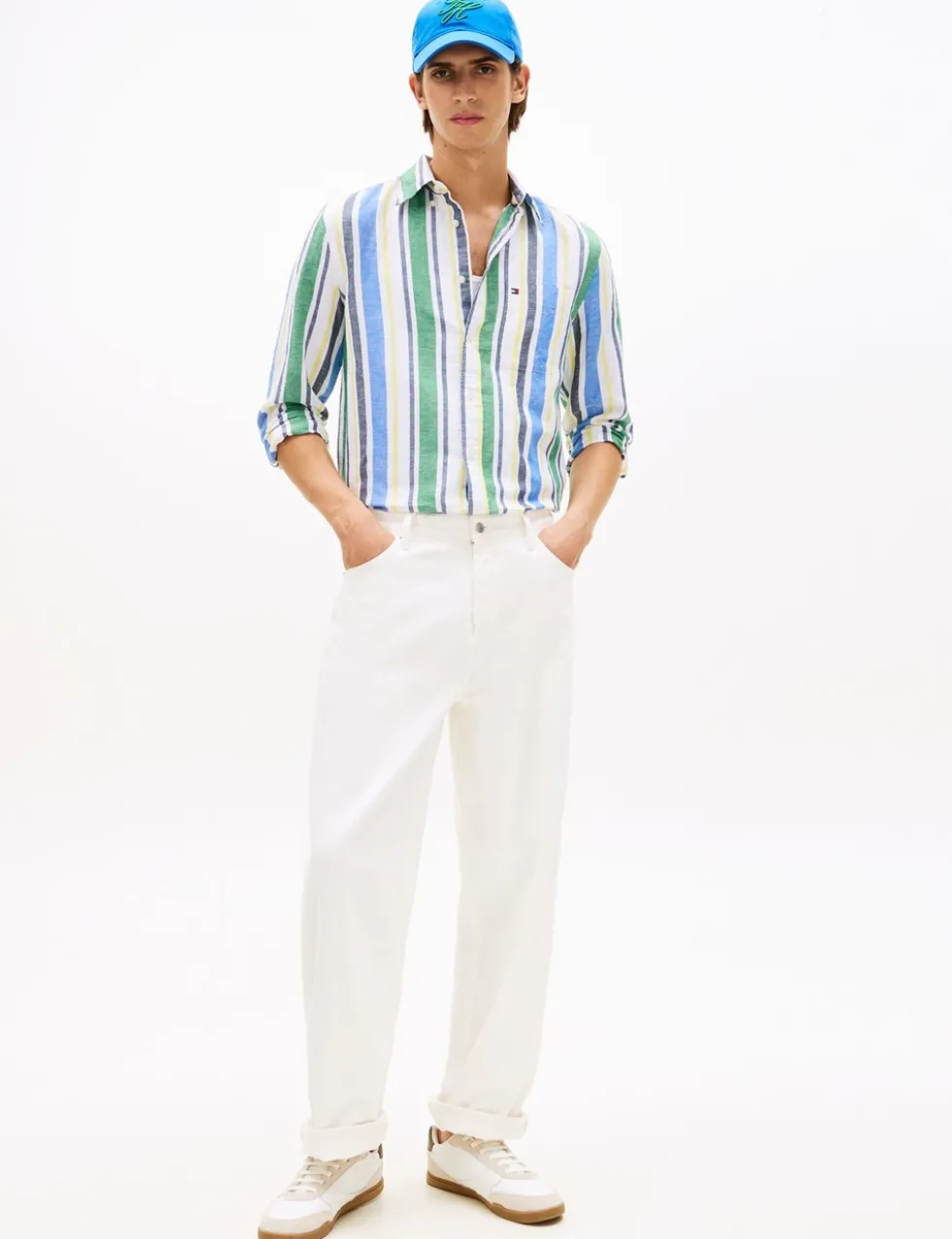 Regular Fit Linen Blend Striped Shirt