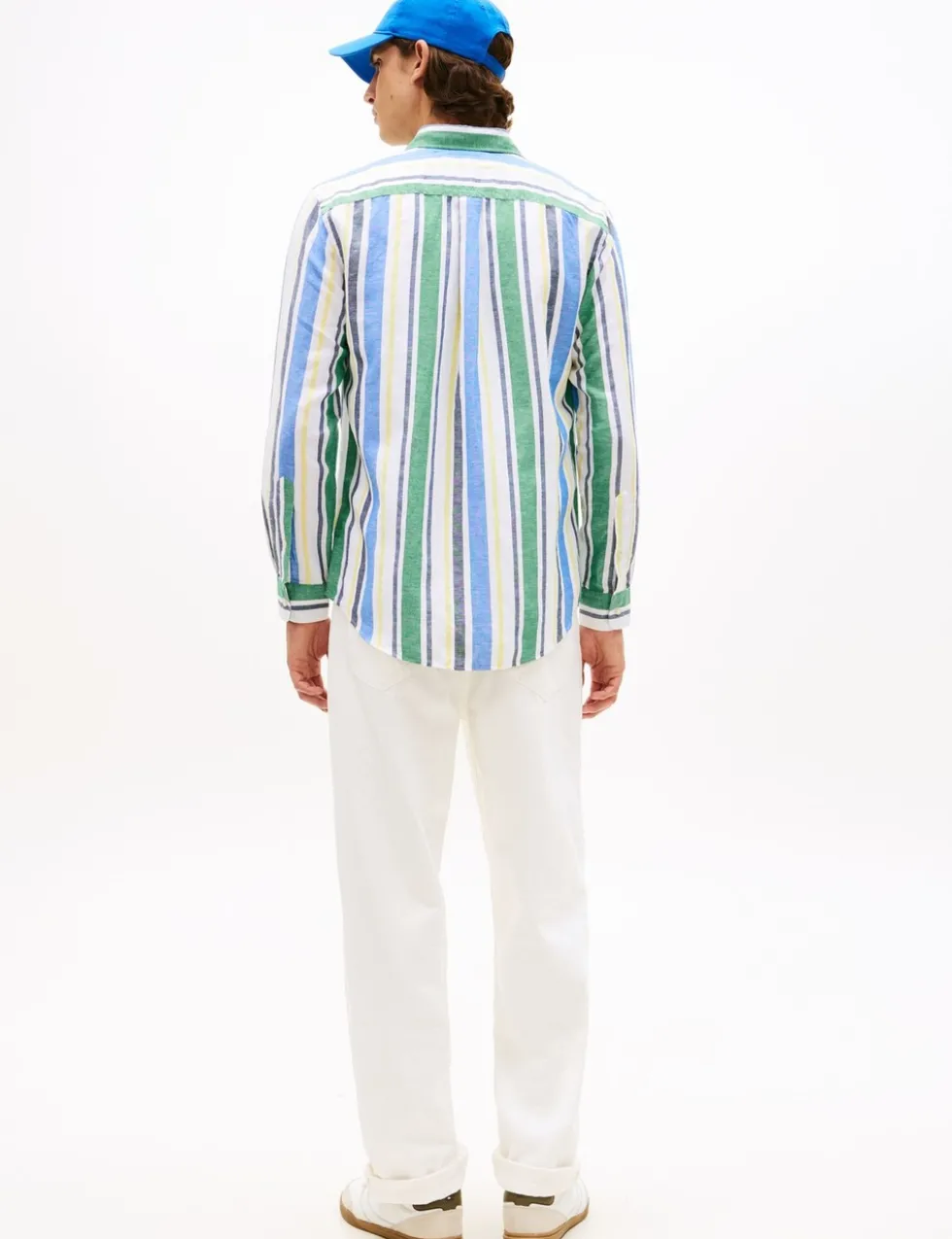 Regular Fit Linen Blend Striped Shirt