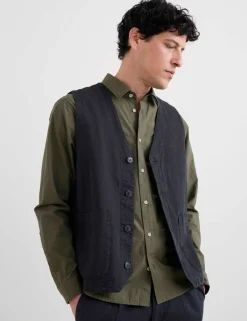 Regular Fit Linen Rich Herringbone Waistcoat