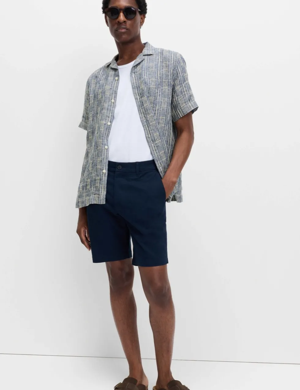 Regular Fit Linen Rich Printed Shirt