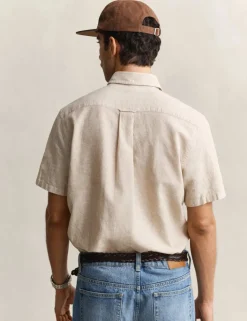 Regular Fit Linen Rich Short Sleeve Shirt