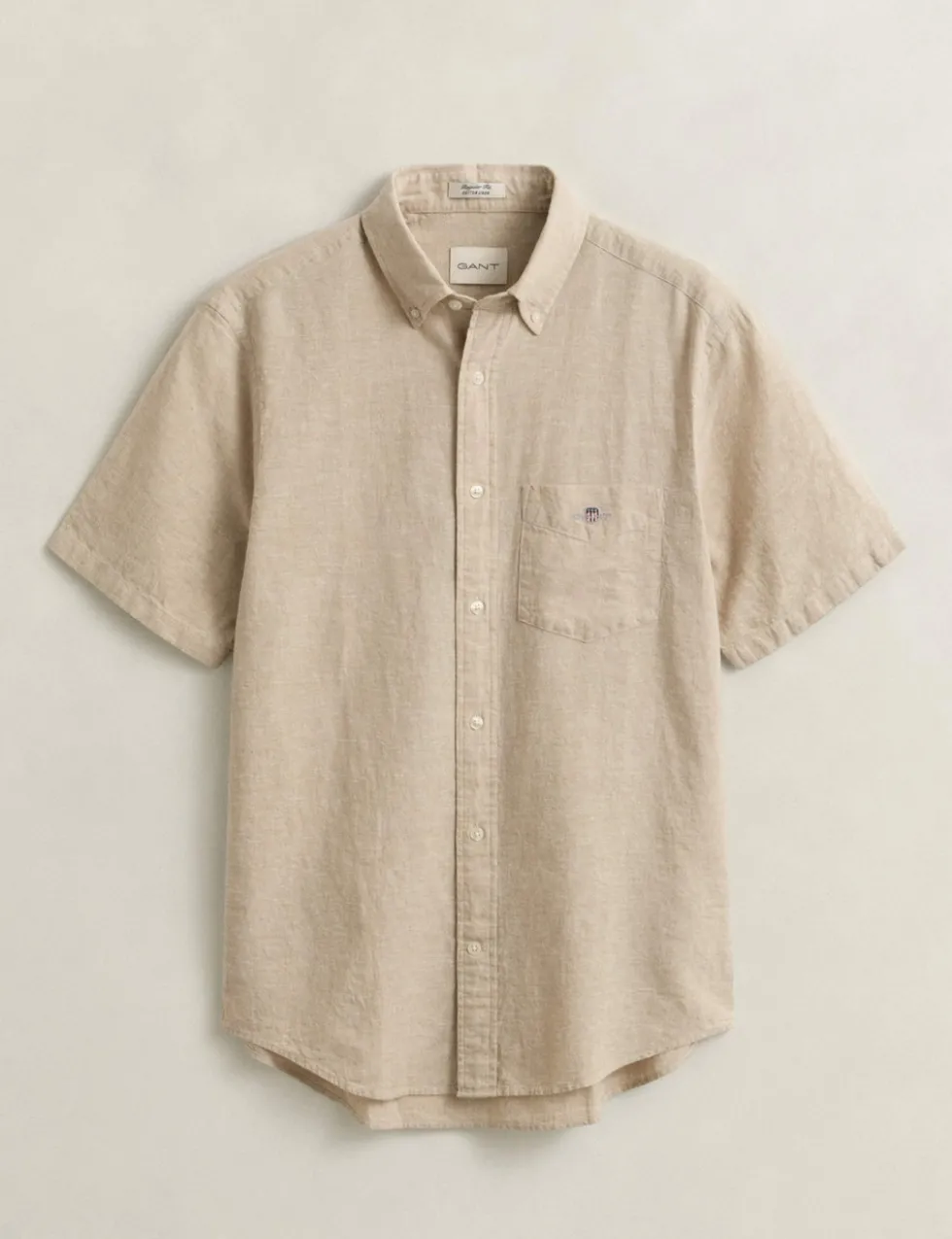 Regular Fit Linen Rich Short Sleeve Shirt