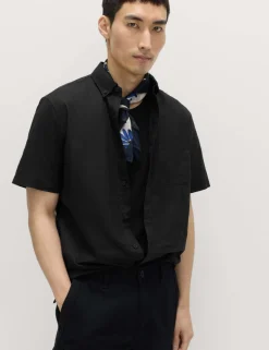 Regular Fit Linen Rich Short Sleeve Shirt