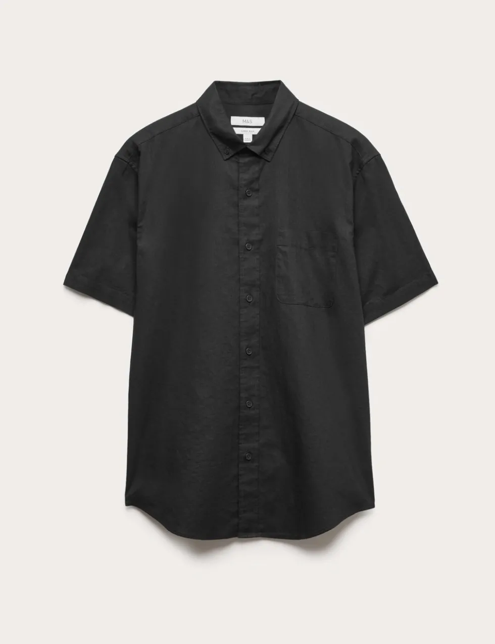Regular Fit Linen Rich Short Sleeve Shirt