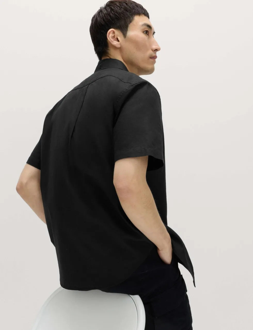 Regular Fit Linen Rich Short Sleeve Shirt