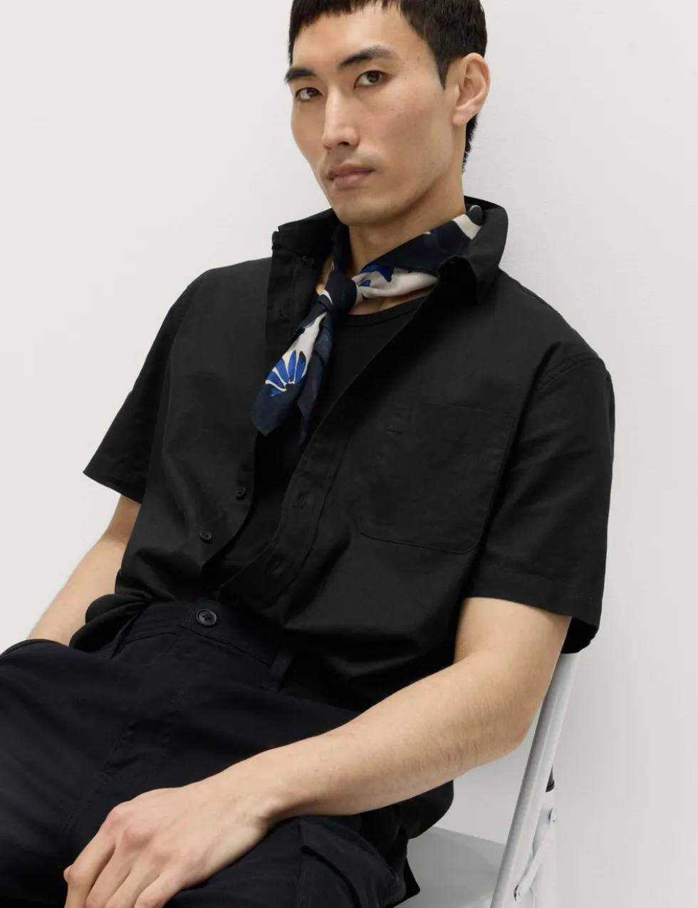 Regular Fit Linen Rich Short Sleeve Shirt