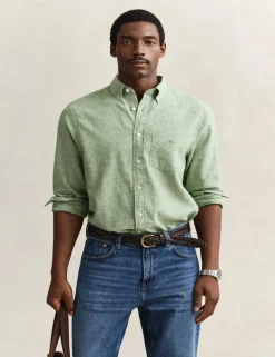 Regular Fit Linen Rich Shirt