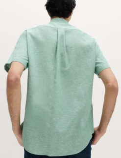Regular Fit Linen Rich Short Sleeve Shirt