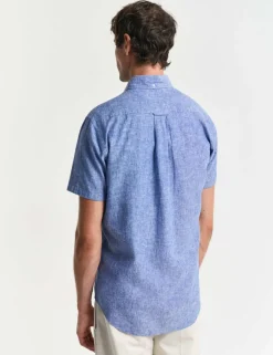 Regular Fit Linen Rich Short Sleeve Shirt
