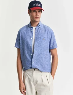 Regular Fit Linen Rich Short Sleeve Shirt