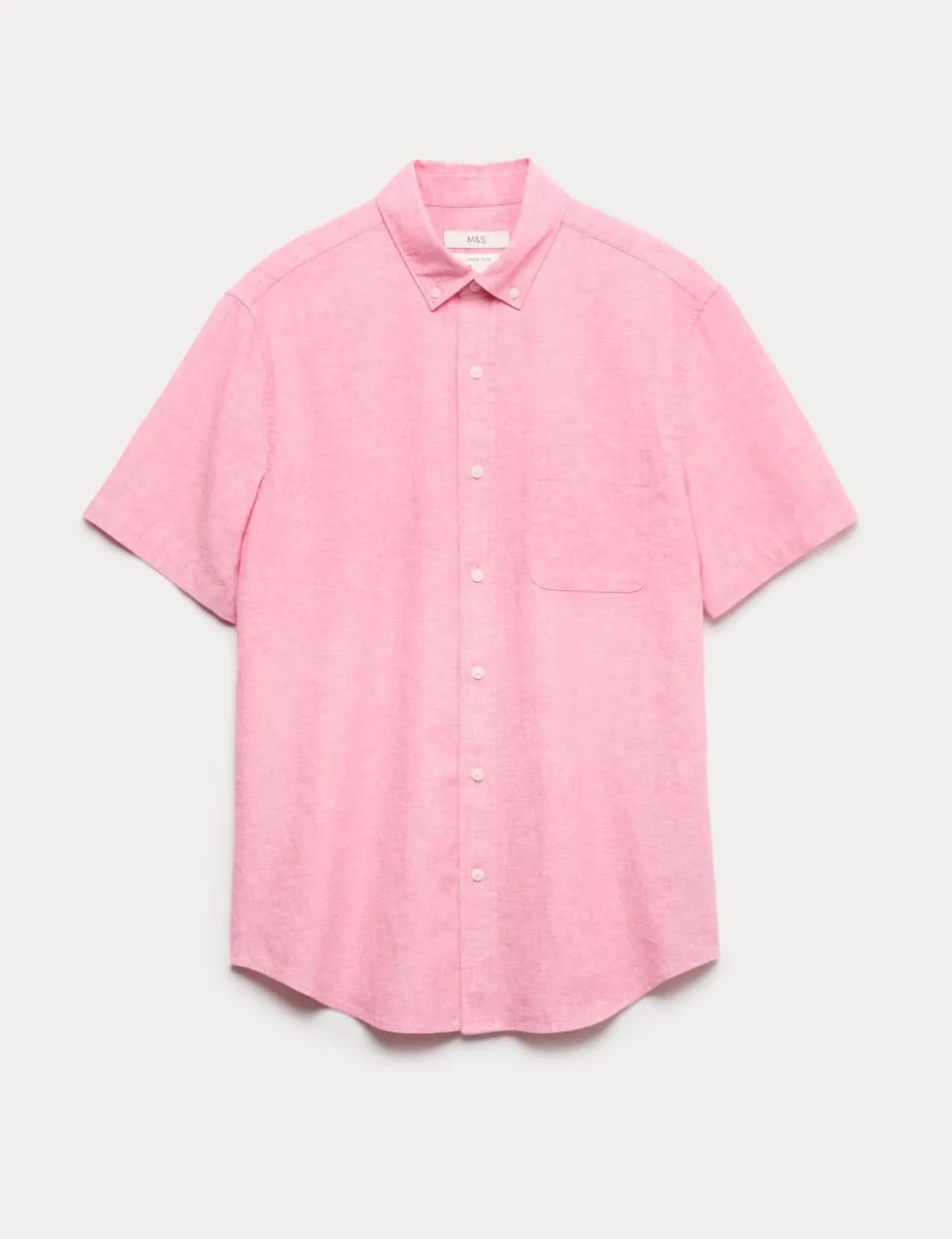 Regular Fit Linen Rich Short Sleeve Shirt