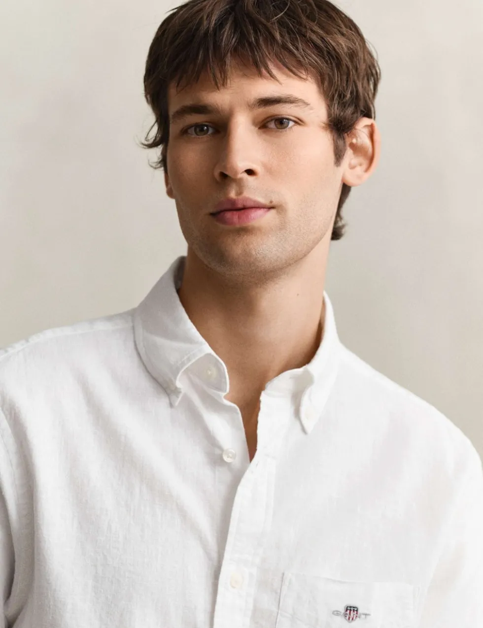 Regular Fit Linen Rich Short Sleeve Shirt