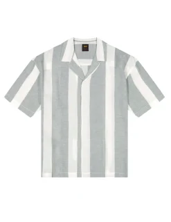 Regular Fit Linen Rich Striped Short Sleeve Shirt