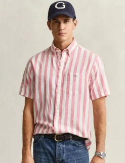 Regular Fit Linen Rich Striped Shirt