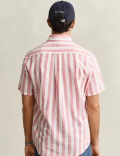 Regular Fit Linen Rich Striped Shirt