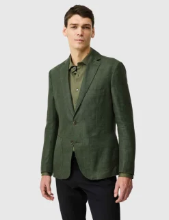 Regular Fit Linen Rich Textured Blazer