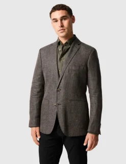 Regular Fit Linen Rich Textured Blazer