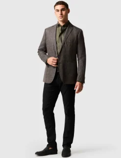 Regular Fit Linen Rich Textured Blazer