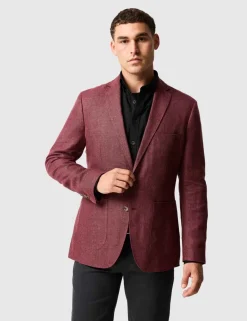 Regular Fit Linen Rich Textured Blazer
